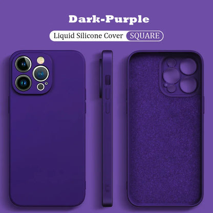 Original Liquid Silicone Shockproof Case For Xiaomi Mi 14 13 13T 12 12T 11T 10T 10 11 Lite Pro Square Fluff Bumper Soft Cover