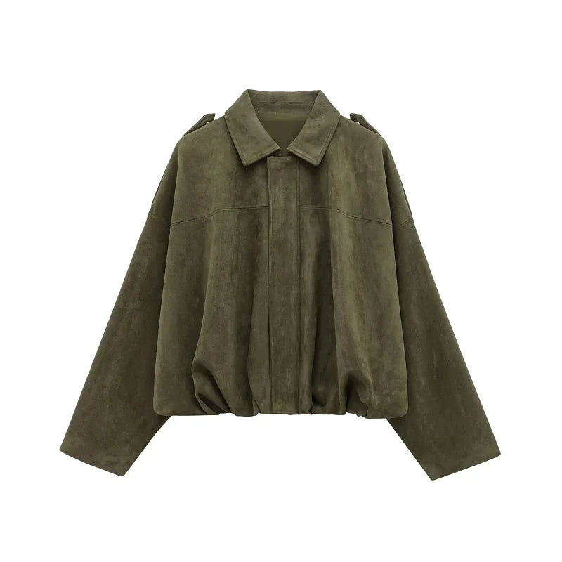 HXAO Elegant Bomber Jackets 2025 Women's Spring Long Sleeve Jackets Ladies Fashion Casual Plus Size Coats New In Outerwears