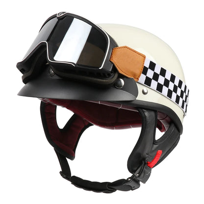 Motorcycle Helmet – Retro Half-Helmet for Scooters & Cruisers – Unisex, Suitable for All Seasons