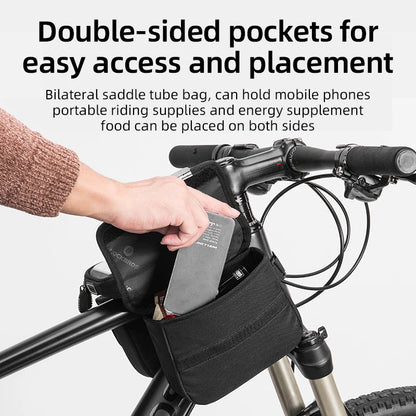 ROCKBROS Bicycle Cell Phone Bag Screen Touching Bike Front Top Tube Bag Detachable Large Capacity Cycling Phone Storage Bag