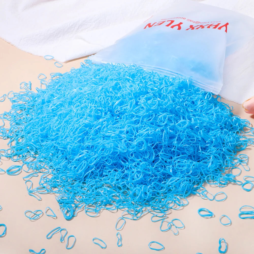 500/1000/2000 Stück bunte Einweg-Haargummis für Mädchen, Haarbänder, Haargummis, Haaraccessoires für Kinder