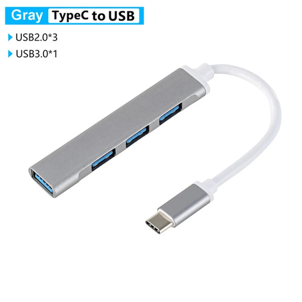 4 Ports USB 3.0 Adapter USB3.0 HUB 3 0 5Gbps High Speed Multi USB-C Splitter for Lenovo Macbook Pro PC Accessories USBC