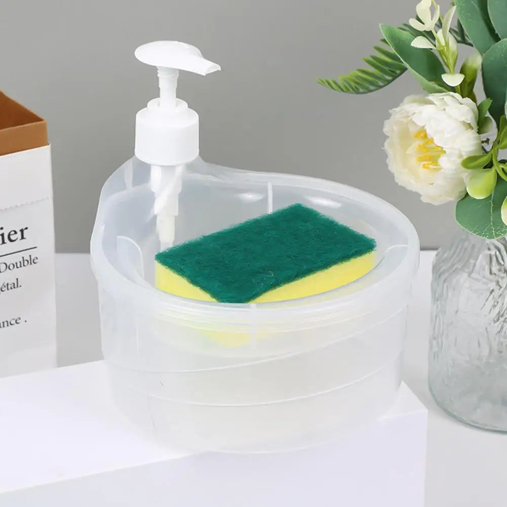 Soap Dispenser Bottle With Sponge for Detergent Liquid Kitchen Dish Soap Dispenser Kitchen Sponge Dispenser Manual Soap Pump