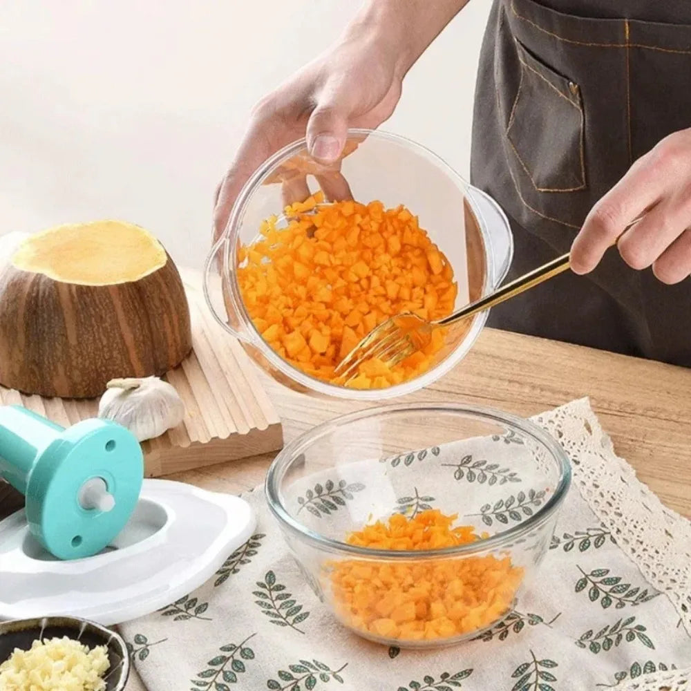 Manual Food Chopper Vegetable Chopper Hand Press Household Garlic Press Multifunctional Meat Grinder for Fruits Veggies Salad