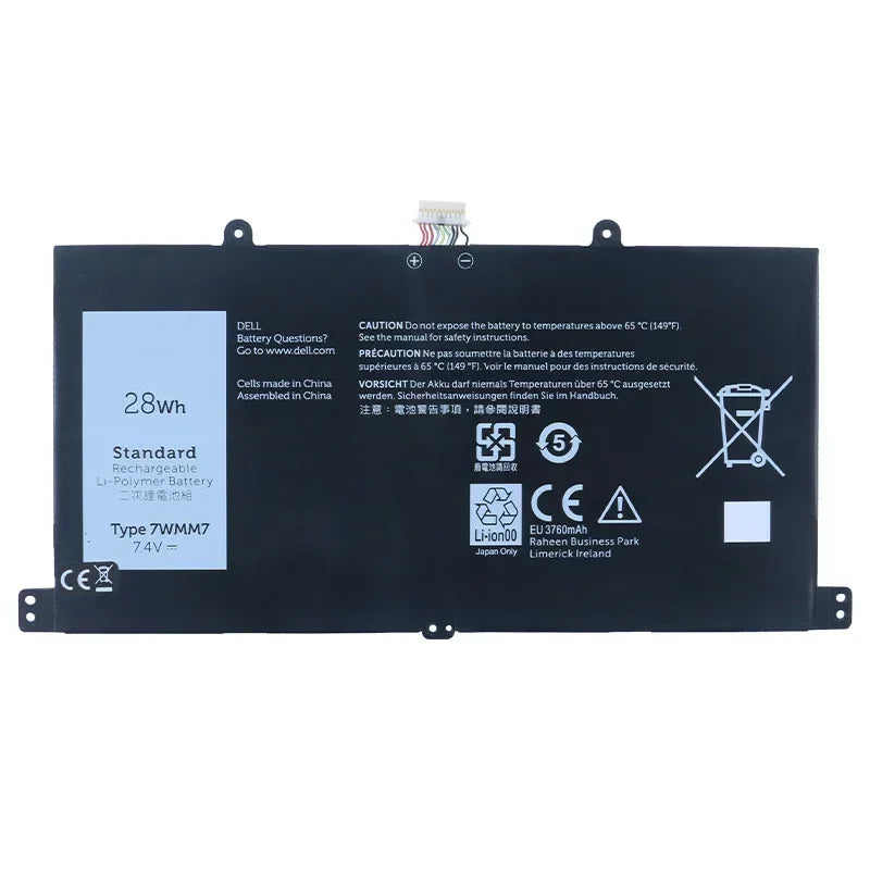 High Quality Laptop Battery For Dell Venue 11 Pro Tablet Keyboard Battery V11 Pro Keyboard Battery 7WMM7 28WH 7.4V 3760mAh
