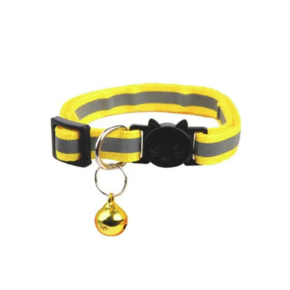 Adjustable Reflective Breakaway Cat Collar with Bell Safety Elastic Neck Ring Necklace Pet Supplies in Multiple Colors