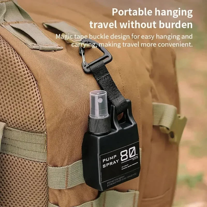 Spray Bottle Pump with Buckle Portable Outdoor Camping Travel Spray Bottle Cosmetic Container Alcohol Perfume Refillable