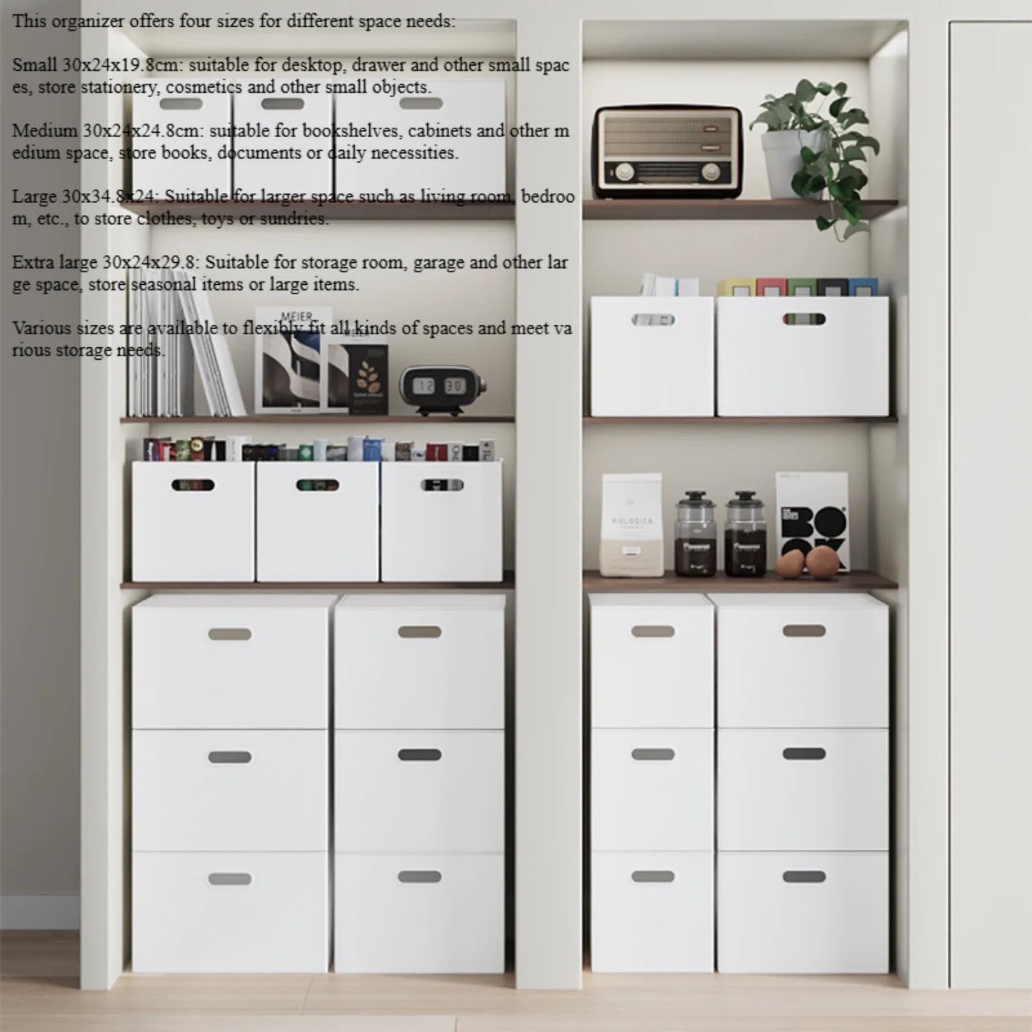 Multifunctional Foldable Organizer,Right Angle Foldable Storage Box,Kitchen Storage Cabinets,Stackable Bookcase OrganizerforToys
