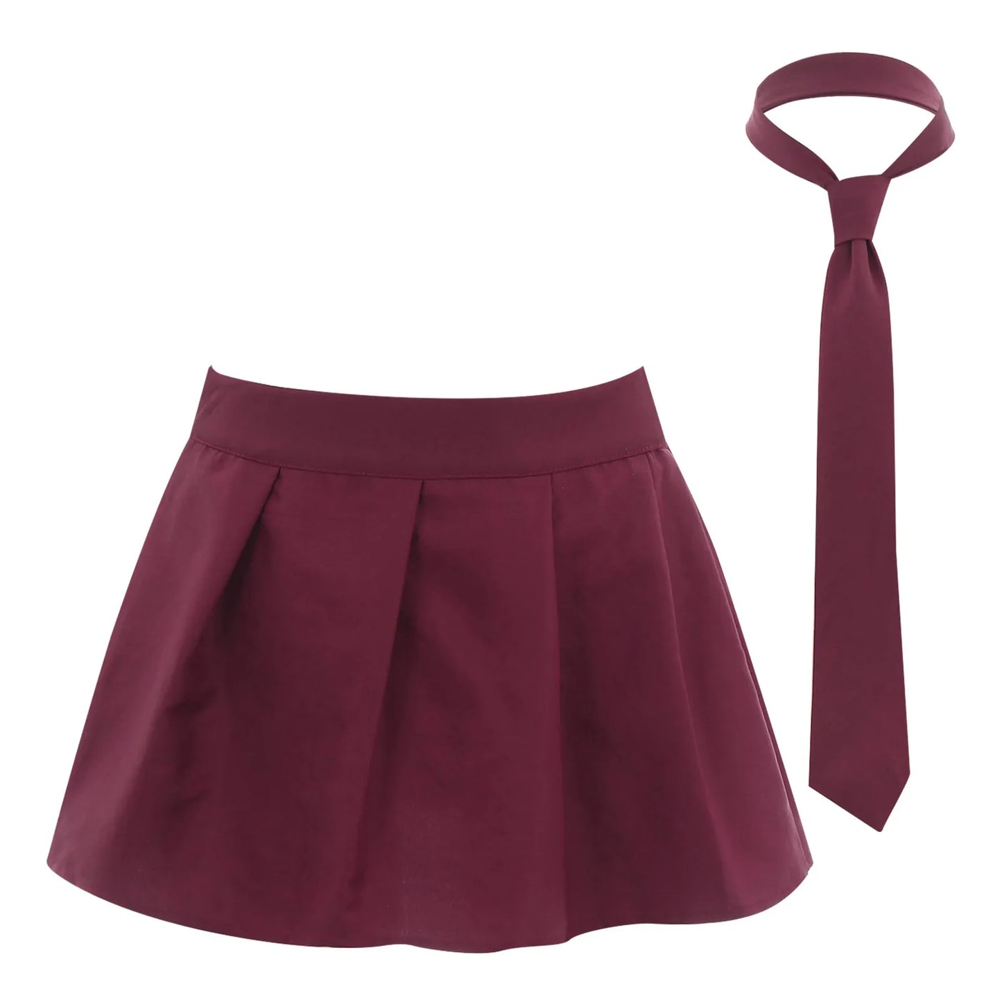 Women Japanese Schoolgirls Role Play Uniforms Zipper Plaid Pleated Mini Skirt Necktie Set Sexy Schoolgirls Skirt Cosplay Costume