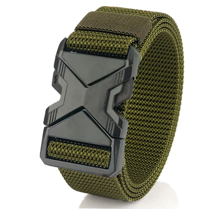 The New Men's 125cm Buckle Belt Nylon Braided Lightweight Breathable Daily Commuter Men's Belt