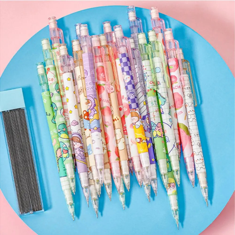 Pencil Refill 0.5mm Mechanical Pencil Animals Peach Automatic Pencils Cartoon Cute Press Pen Students Prize
