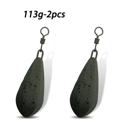 2pcs Carp fishing lead weight has 56g/71g/85g/99g/113g carp fishing weight. Pendant allows for quick replacement of lead