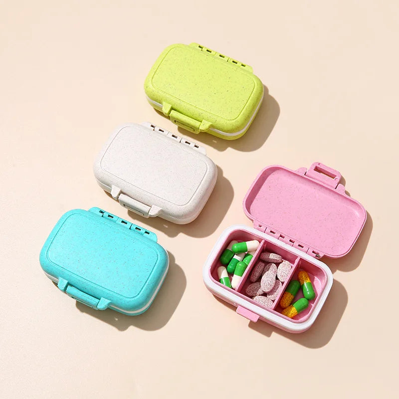 Mini Portable Pills Organizer Case 3 Grids PillBox Tablet Storage Container Weekly Medicine Pill's Box Pill Case Dispense
