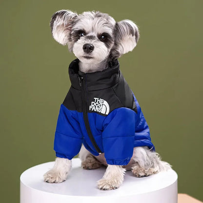 Fashion Pet Coat Clothes, Trendy Embroidered Dog Autumn and Winter Cotton Clothing, Pet Clothing, Thickened Warm Down Clothing