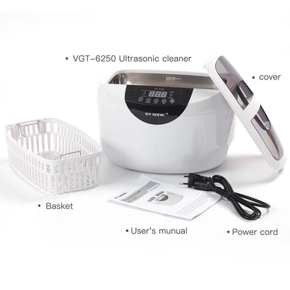 GTSONIC VGT-6250 Digital Ultrasonic Cleaner 2500ML for Fruits Vegetables Home Kitchen Ultrasonic Baths