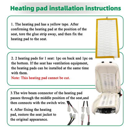 Universal 12V Built-in Car Seat Heater Kit with Hi /Lo 2-Level Switch and 25W Alloy Wire Fast Heating Pads with Ventilation Hole