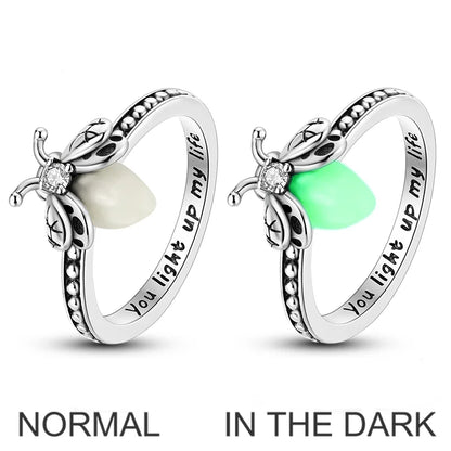 Hot Sale 925 Sterling Silver Ring Eye Plam Frefly Stars Heart Rings For Wedding Women Girls Jewelry Anniversary