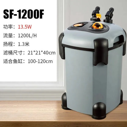Silent External Fish Tank Filter with Cartridge and Water Pump for Aquarium Circulation and Purification