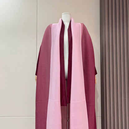 YUDX Wrinkled Women's Windbreaker Jacket Bat Sleeve Scarf Collar Gradient Long Robe Fashion Retro Coats and Jackets Women