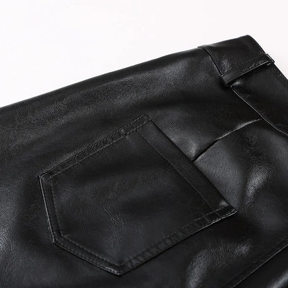 ZUZK Fall Winter Women New PU Leather Sexy Skirt  Black Coffee Simple Elegant Short Bodycon Skirt Boot skirt 2024