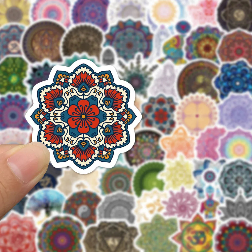 60pcs Mandala Flower Yoga Stickers Waterproof Decals for Yoga Mats & Water Bottles RecordingYourLife Store
