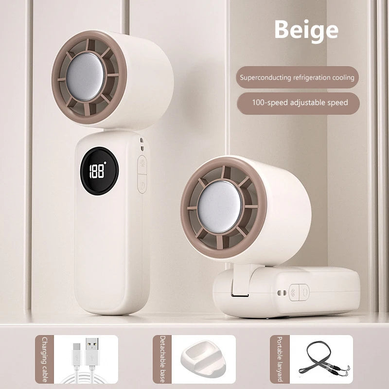 Portable Foldable Handheld Fan – Multi-functional, Multi-speed, Desktop Stand, Rechargeable for Travel/Office