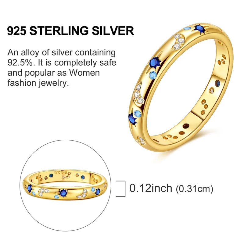 Hot Sale 925 Sterling Silver Ring Eye Plam Frefly Stars Heart Rings For Wedding Women Girls Jewelry Anniversary