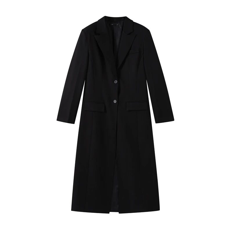 High Street Women Woolen Coat Solid Loose Turn-down Collar Double Breasted Long Sleeve Jackets Autumn Winter All-match Jacket