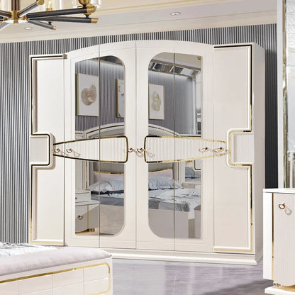 A Modern White Luxury King Size Leather Bedroom Bed Double Home Master Room Queen Wooden Full Mdf Bedroom Sets Furniture