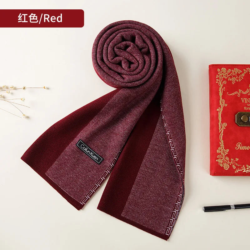High Quality Wool Men Scarf Autumn Winter Classic Business Thermal Muffler Male Soft Korean Version Long Thick Warm Shawl No Box