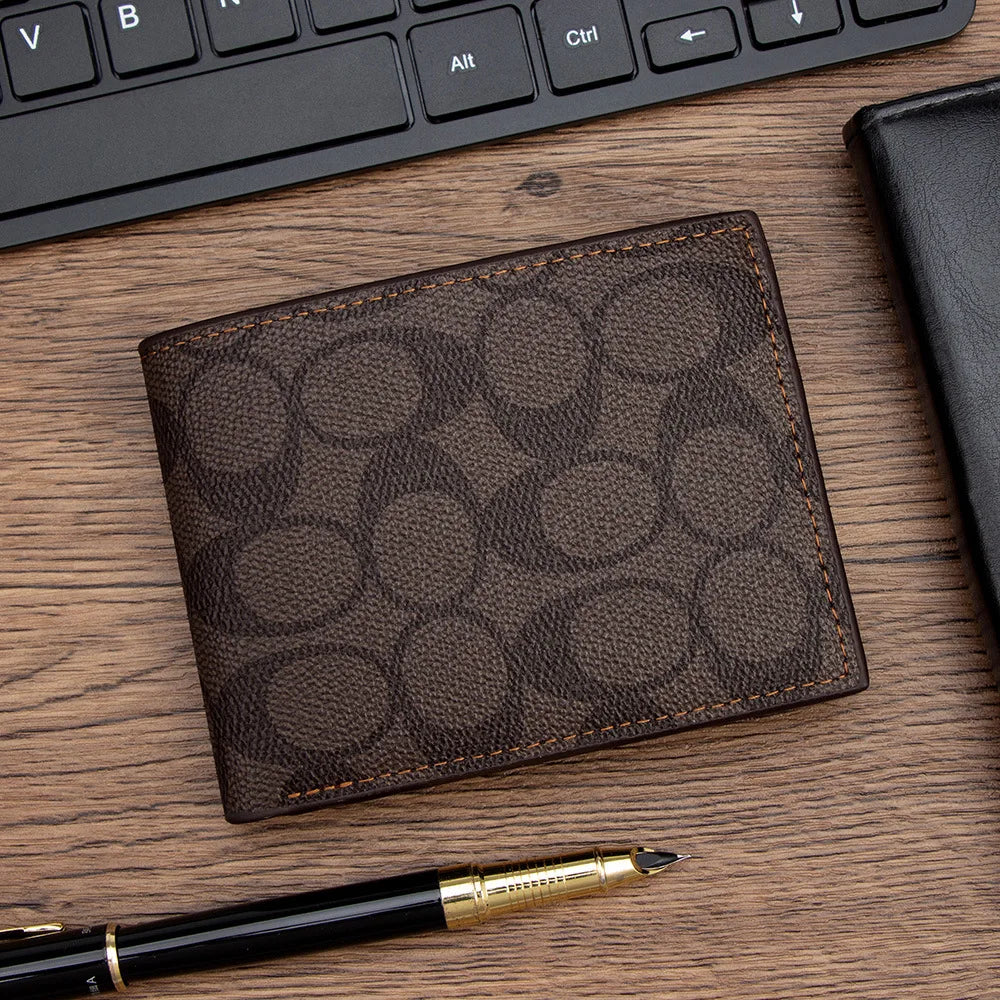 2026 Designer Embossed Cartera Hombre Bifold Compacto Multi Ranuras Tarjetas Bolsillo Moneda Accesorio Moda Diario Regalo Para H