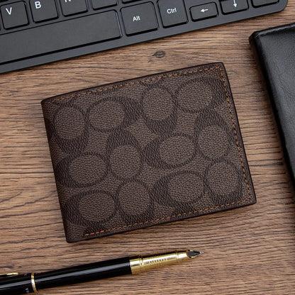 2026 Designer Embossed Cartera Hombre Bifold Compacto Multi Ranuras Tarjetas Bolsillo Moneda Accesorio Moda Diario Regalo Para H