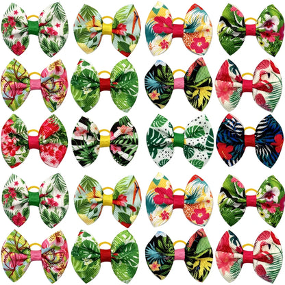 50/100pcs Summer Dog Hair Bows Pet Dog Hair Accessories Rubber Band Dog Accessories Pet Supplies Small Dog Bows Dogs Hair Bows