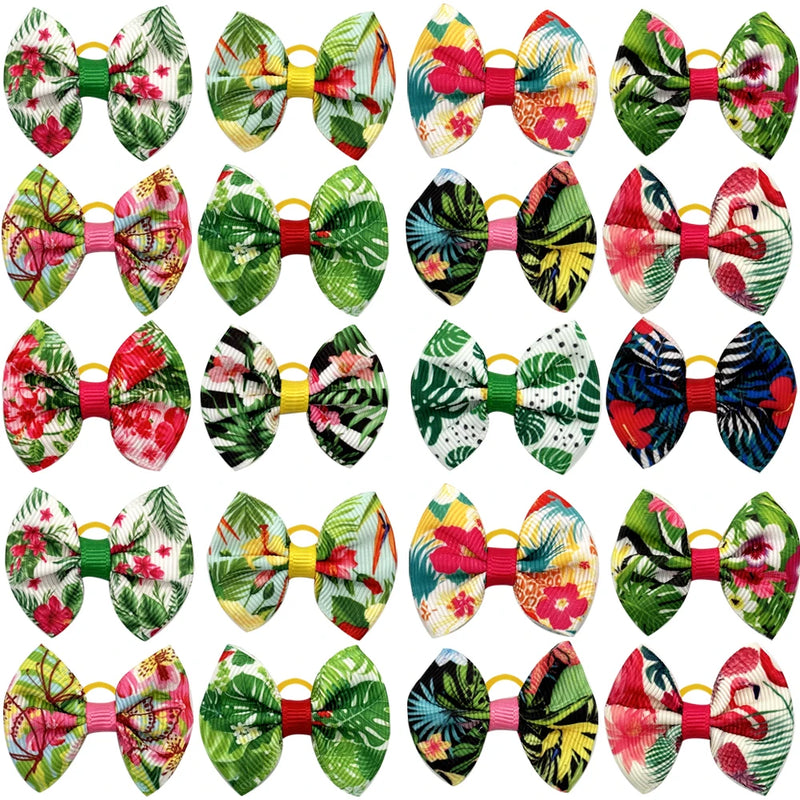 50/100pcs Summer Dog Hair Bows Pet Dog Hair Accessories Rubber Band Dog Accessories Pet Supplies Small Dog Bows Dogs Hair Bows