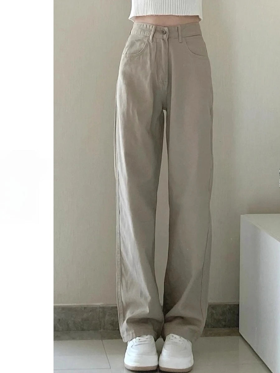 Autumn Kaqi White Jeans Women Wide Leg Pants Mom Femme Y2K Jeans Bermuda Woman Trousers Clothing Pantalones Spodnie Damskie