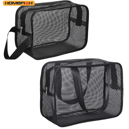 HOMEFISH Mesh Shower Caddy Tote Bag Cosmetic Storage Bag Multifunctional Shower Bag Large Capacity Portable Toiletry Organizer