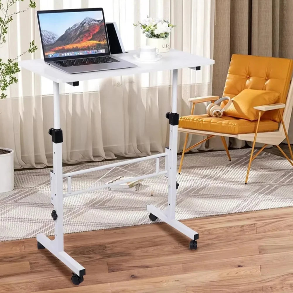 Mobile Stand Up Desk with Wheels Oversized Table Adjustable Height Large Laptop Desk Portable Study Desk for Dormitory Student