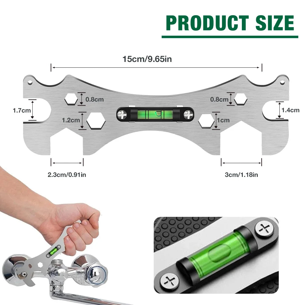 Wrench Level Tools, Faucet Wrench, Shower Wrench, Pipe Wrench, Multifunctional Level Wrench,  Effortless Home Leveling Tools