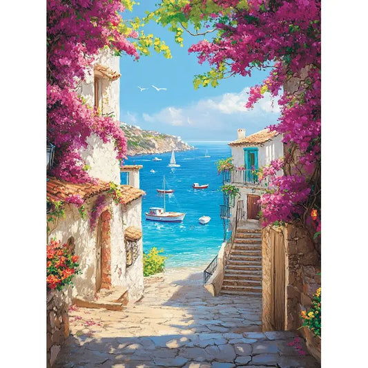 PhotoCustom Oil Painting By Numbers For Adult Coloring By Numbers Seaside Scenery Picture Drawing Home Decor Artwork On Canvas