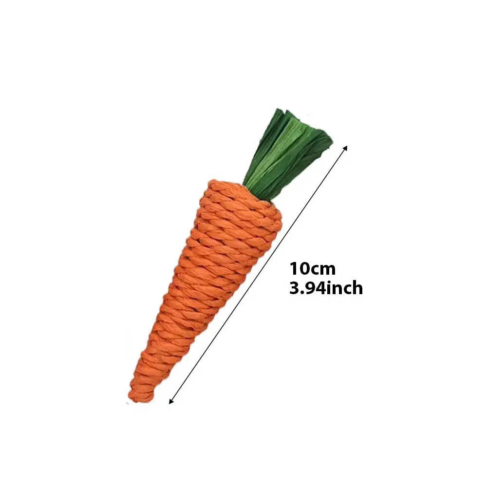 Pet Parrot Chewing Teething Toys Hamster Rabbit Hand-woven Straw Rope Carrot Corn Rattan Ball Toys Bird Cage Hanging Accessories