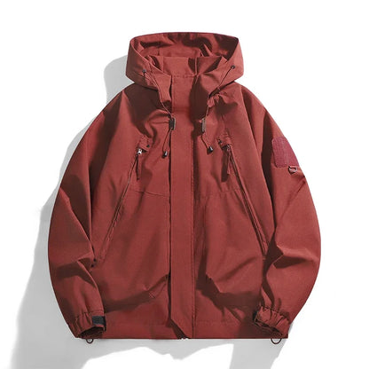 Pink Outdoor Camping Jacket Women's Autumn Loose-fit Hooded Jackets Elegant Long Sleeve Fashionable Harajuku Bf Windbreaker Coat