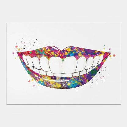 Modern Dental Art Teeth Canvas Painting for Home Living Room  Bedroom Wall Decor Stylish Poster Print