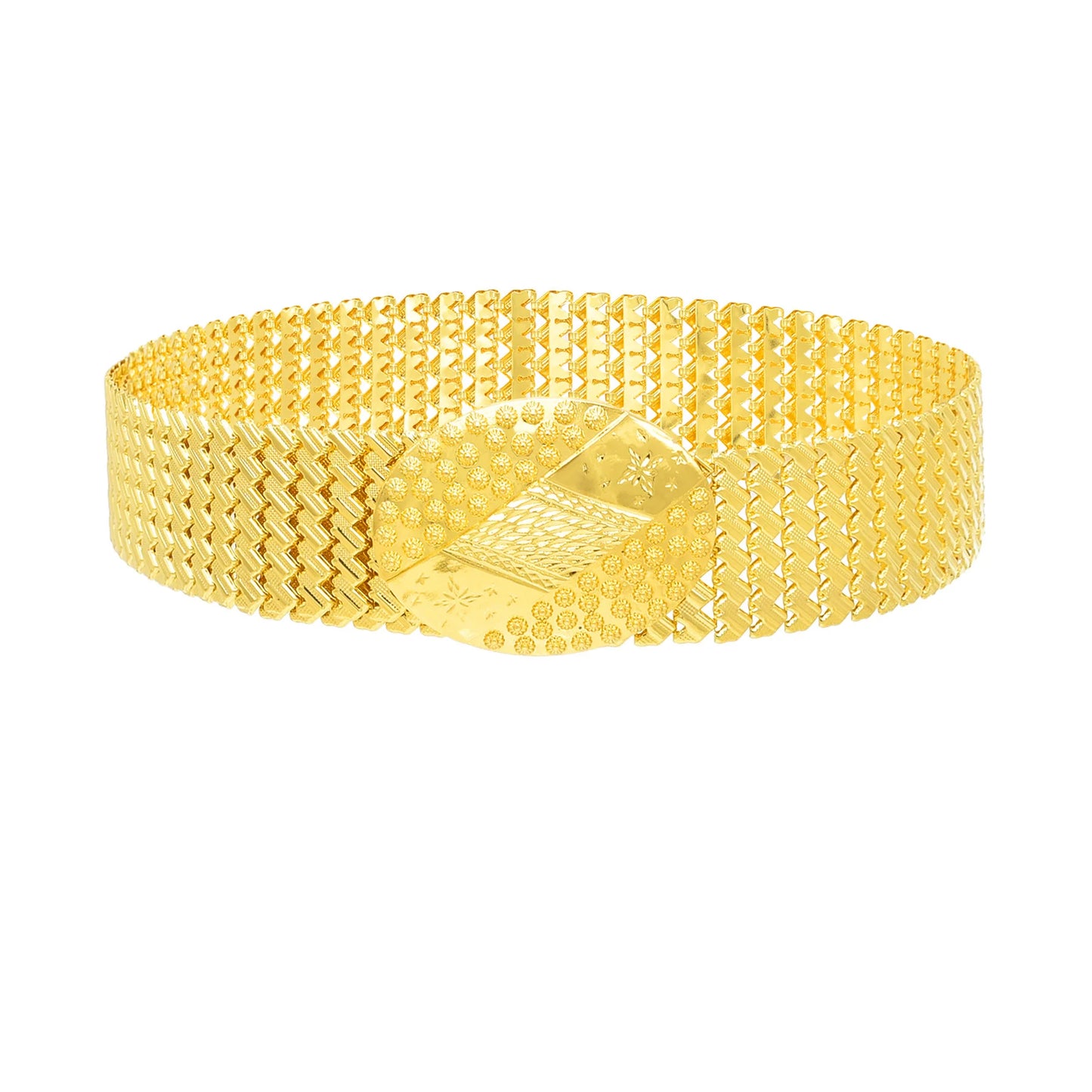 Gold Plated Women Metal Belt Body Jewelry Alloy Carved Flower Statement Waist Chains