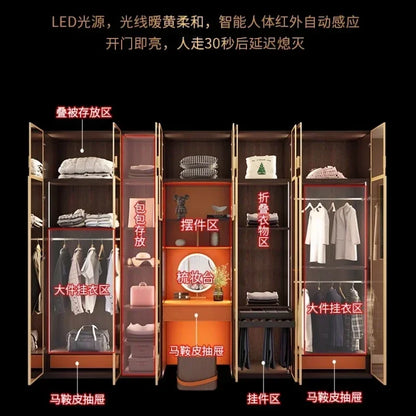 Store Clothes﻿ Comfortable For Room Home Corner Wardrobe Room Clothes Wooden Bedroom Cabinet Multifunctional Storage Furniture