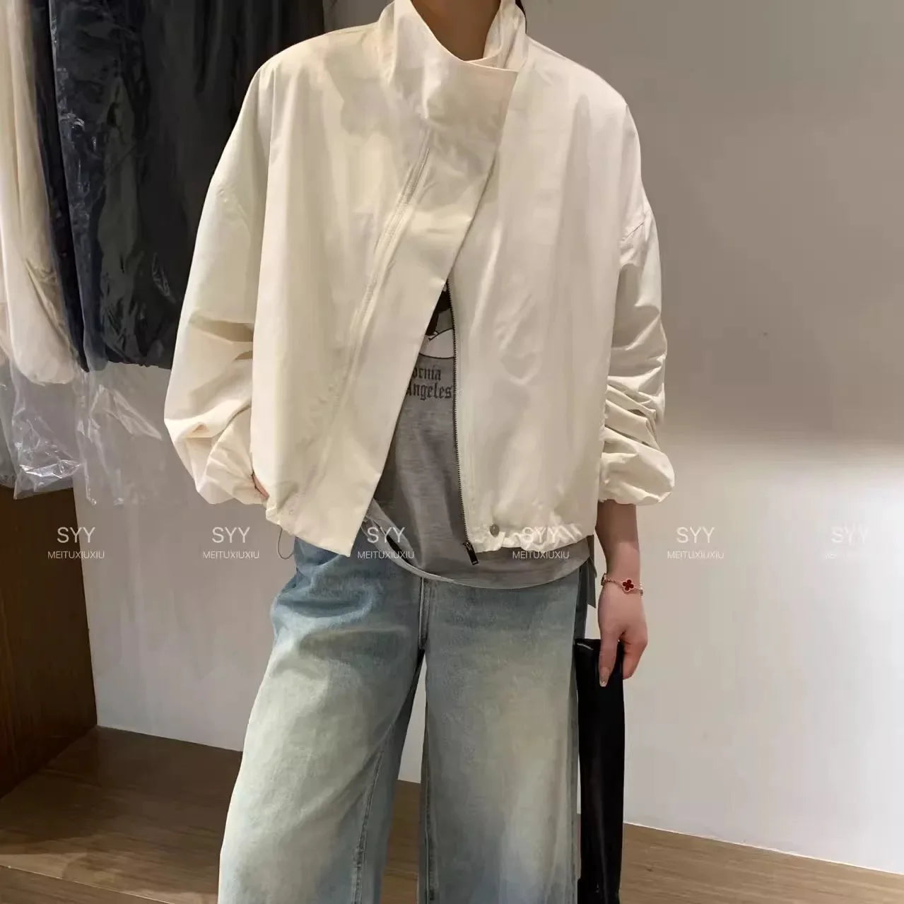 Loose Casual Women's ort Jaet Spring Summer New Sle Windbreaker Outerwear Sun Protection Zipper Design Commute Sle