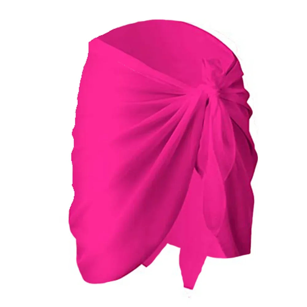 Women Short Sarongs Bathing Suit Wrap Swimsuit Coverups Beach Bikini Sheer Short Skirt Chiffon Scarf Cover Ups for Swimwear