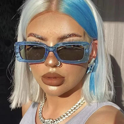 Sunglasses Woman 2025 Fashion Vintage Rectangle Frame Purple Pink Square Sun Glasses Man Lady Eyewear UV400 очки солнцезащитные