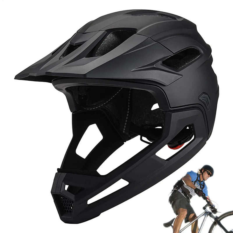 Bike Helmet Bicycle Mountain Bike Helmet Full Face Detachable One-piece Motorcycle Riding Safety Helmet Head Protection