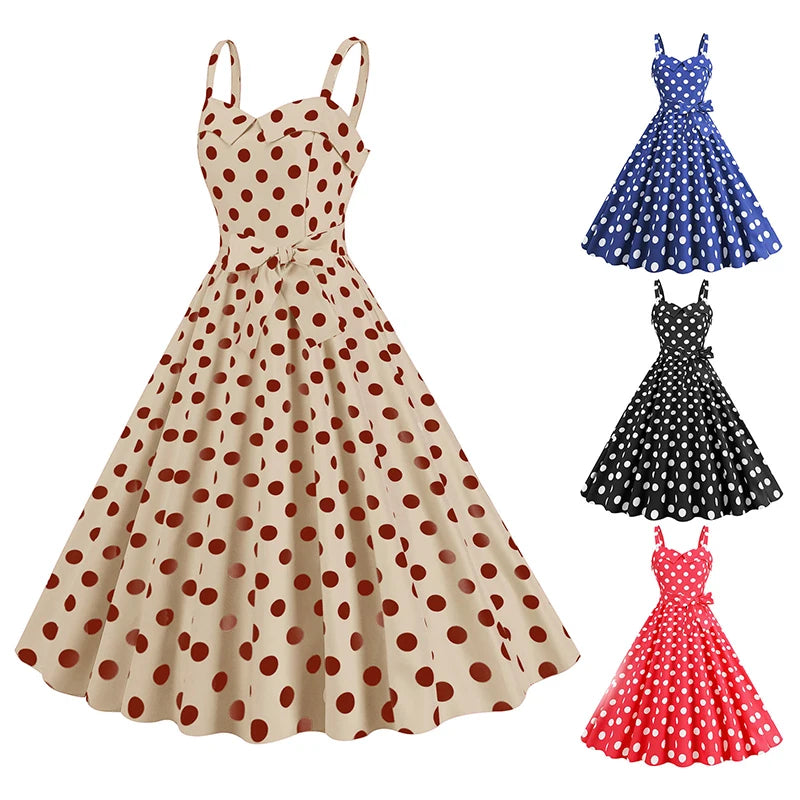 Women Vintage Pink Plaid Dress Retro Rockabilly Strap Suspenders Cocktail Party 1950s 40s Swing Dress Summer Dresses