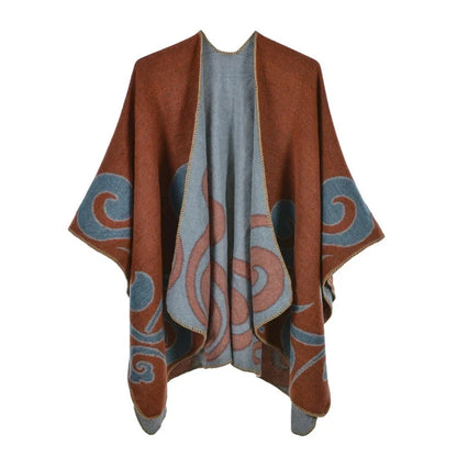 Winter Fashion Poncho Women Capes Scarf Imitation Cashmere Ladies Scarves Warm Shawls Wraps Woman Ponchos Bufanda Mujer Foulard